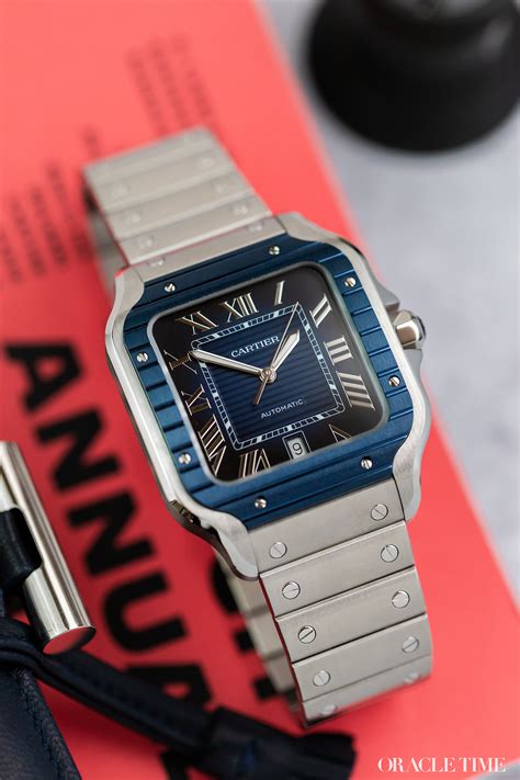 montre cartier santos 100|cartier santos blue bezel.